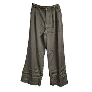 A.N.A Womens Size 10 Green High Rise Trouser Wide Leg Preppy 90s Classic.